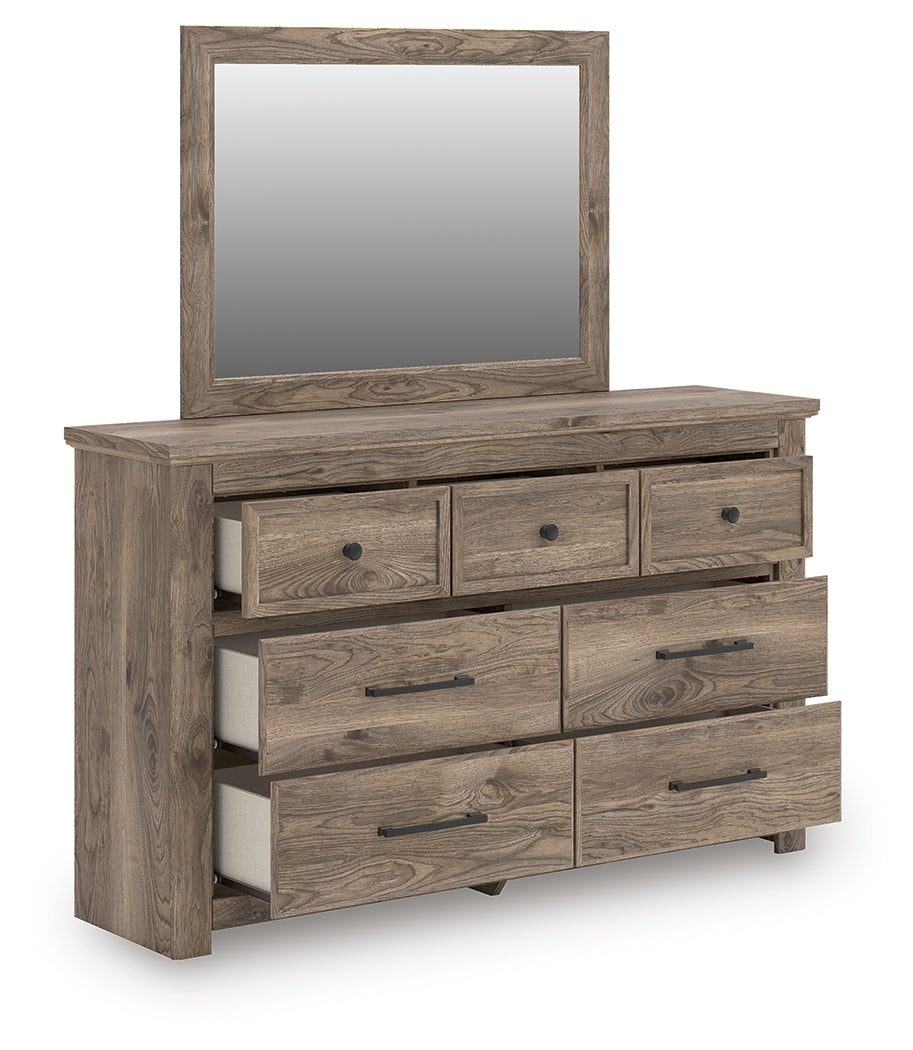 Mega Furniture - Ashley Furniture - Rusticott Bedroom - Dresser and Mirror / Brown - PCB2260B1