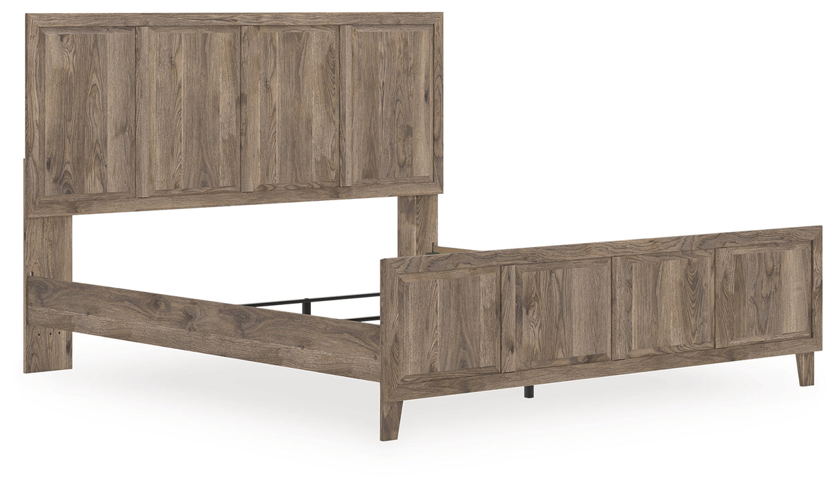 Mega Furniture - Ashley Furniture - Rusticott Bedroom - King Panel Bed / Brown - PCB2260B6