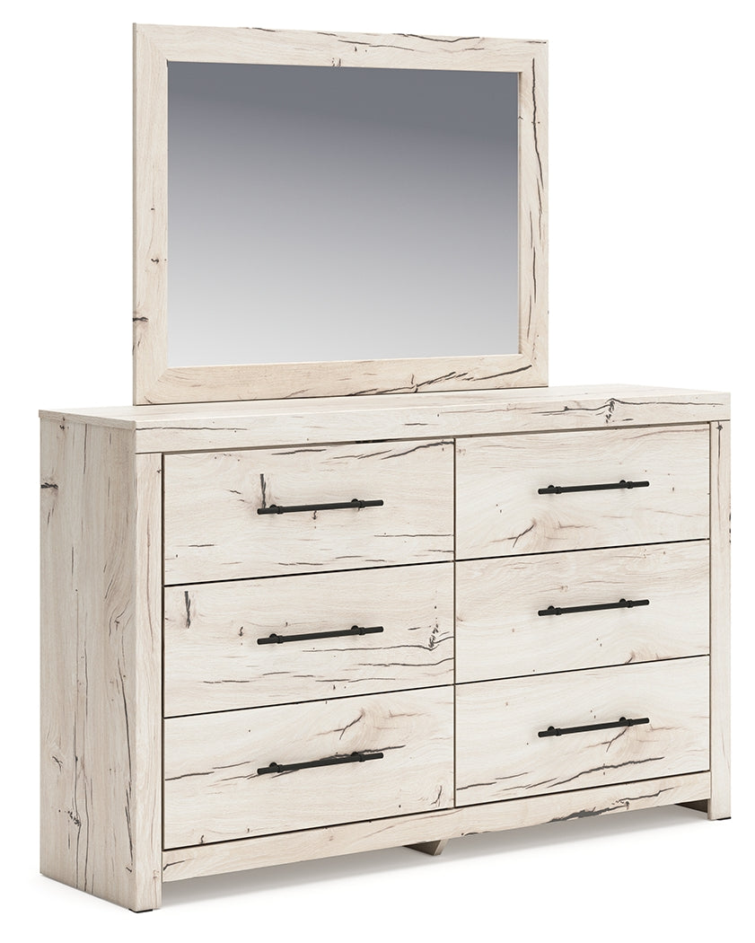 Mega Furniture - Ashley Furniture - Lawroy Bedroom - Dresser and Mirror / Light Natural - B2310B1