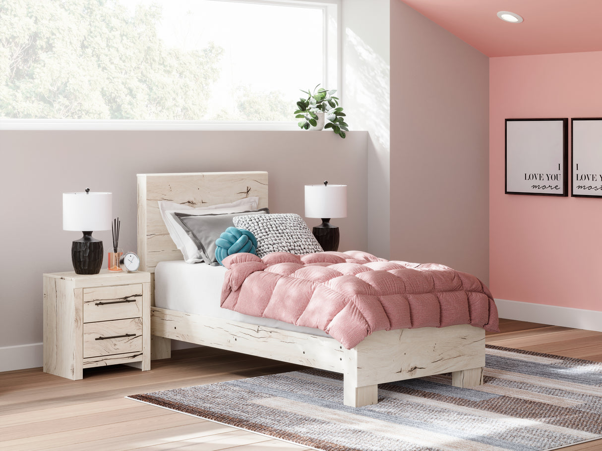 Mega Furniture - Ashley Furniture - Lawroy Bedroom - Twin Panel Bed / Light Natural - B2310B15