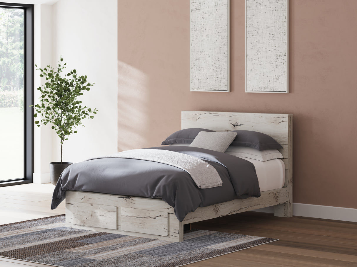 Mega Furniture - Ashley Furniture - Lawroy Bedroom - Queen Panel Storage Bed / Light Natural - B2310B4