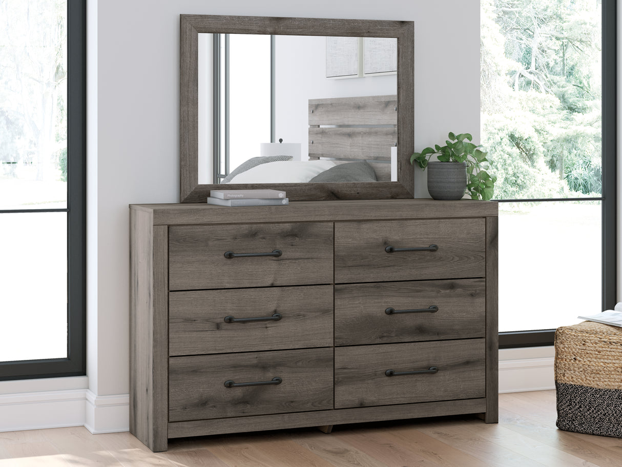 Mega Furniture - Ashley Furniture - Graystorm Bedroom - Dresser and Mirror / Brown Gray - PCB2405B1