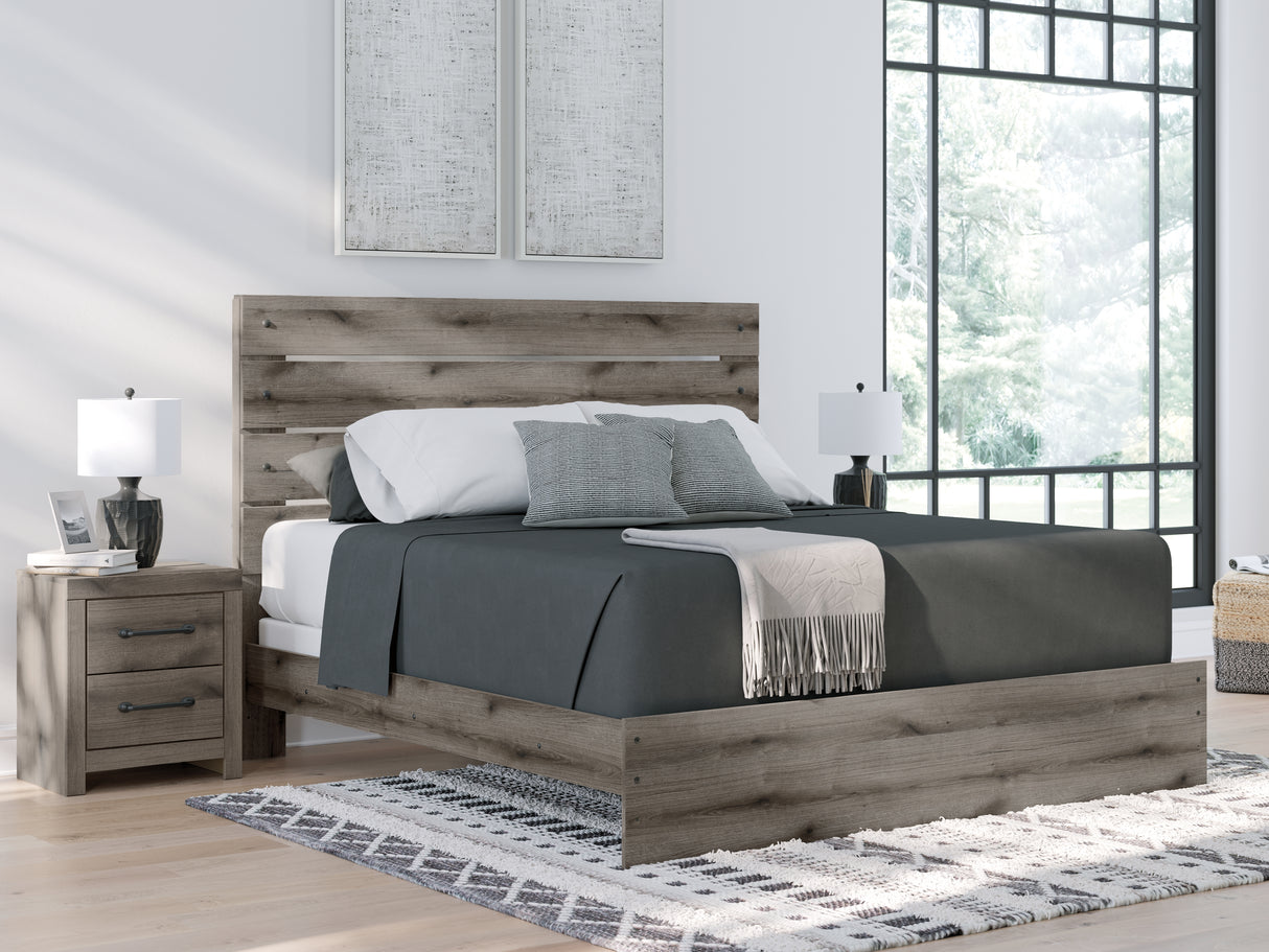 Mega Furniture - Ashley Furniture - Graystorm Bedroom - King Panel Bed / Brown Gray - PCB2405B8