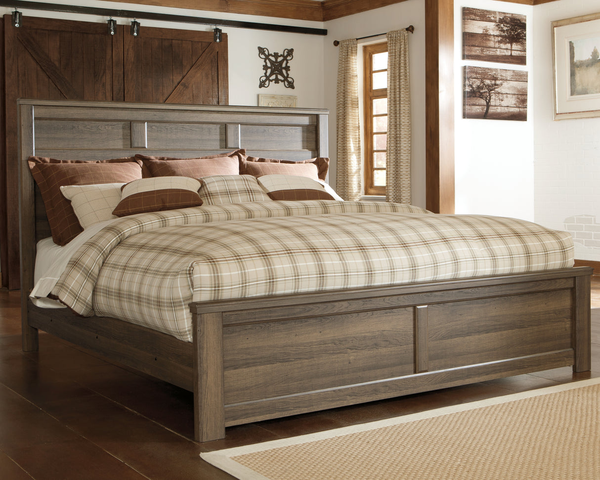Mega Furniture - Ashley Furniture - Juararo Bedroom - California King Panel Bed / Dark Brown - B251B14