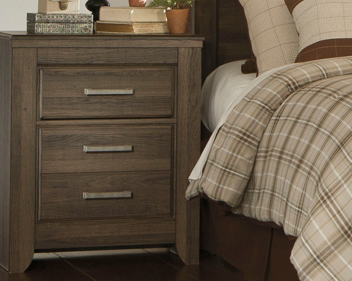 Mega Furniture - Ashley Furniture - Juararo Bedroom - Two Drawer Night Stand / Dark Brown - B251-92