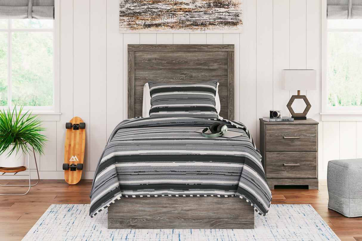 Mega Furniture - Ashley Furniture - Ralinksi Bedroom - Twin Panel Bed / Gray - B2587B11