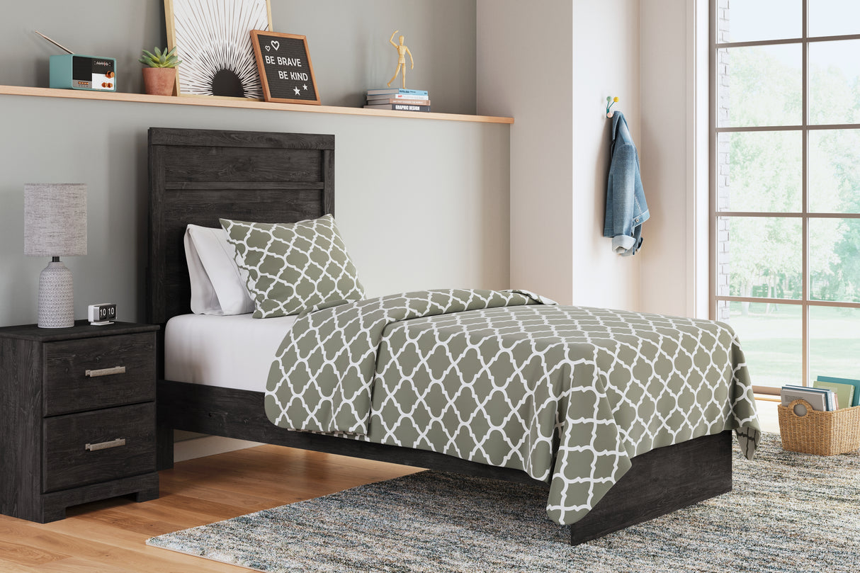 Mega Furniture - Ashley Furniture - Belachime Bedroom - Twin Panel Bed / Charcoal - B2589B11