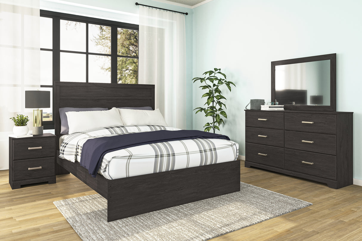 Mega Furniture - Ashley Furniture - Belachime Bedroom - Two Drawer Night Stand / Charcoal - B2589-92