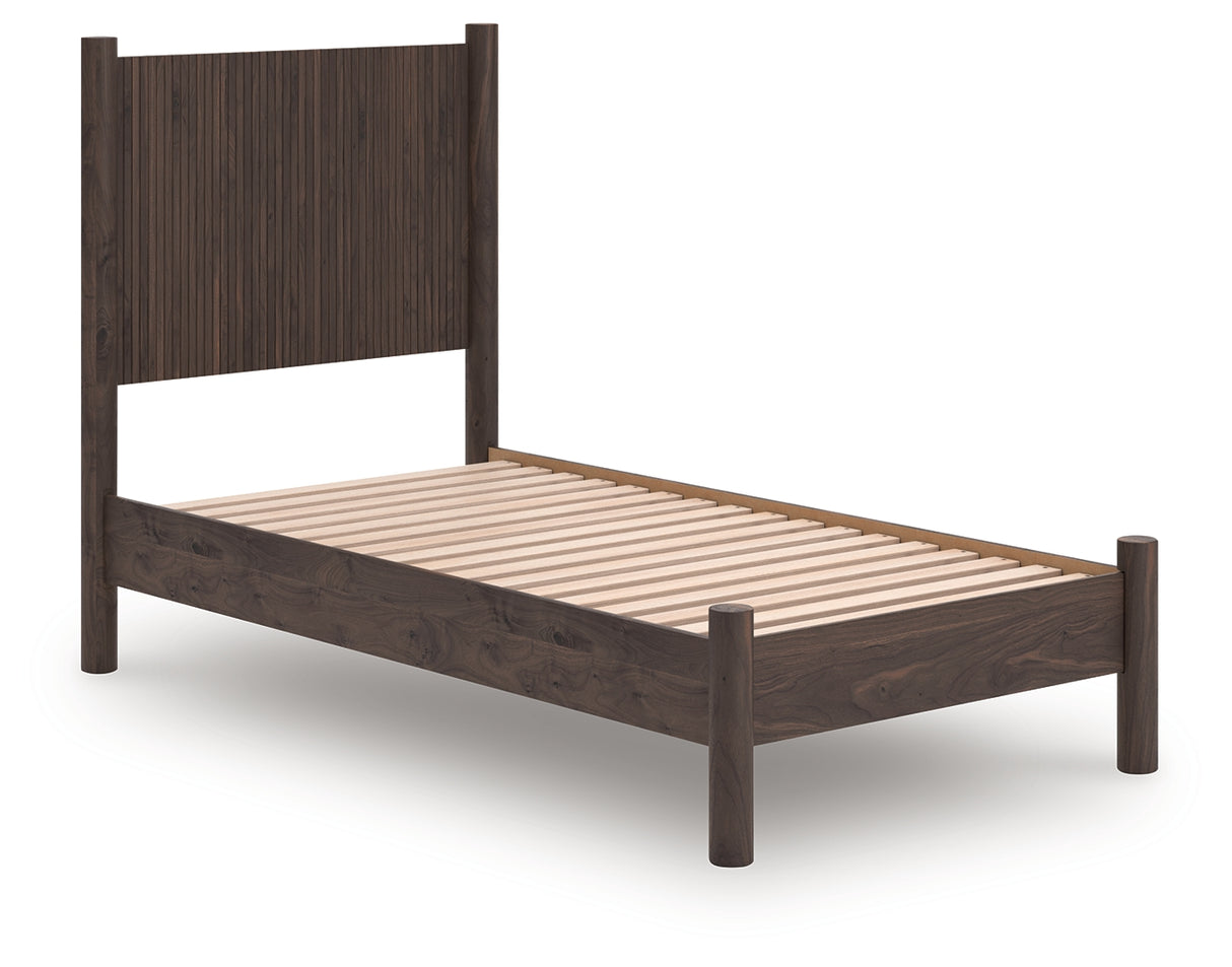 Mega Furniture - Ashley Furniture - Pamytta Bedroom - Twin Panel Platform Bed / Brown - PCB2614B2