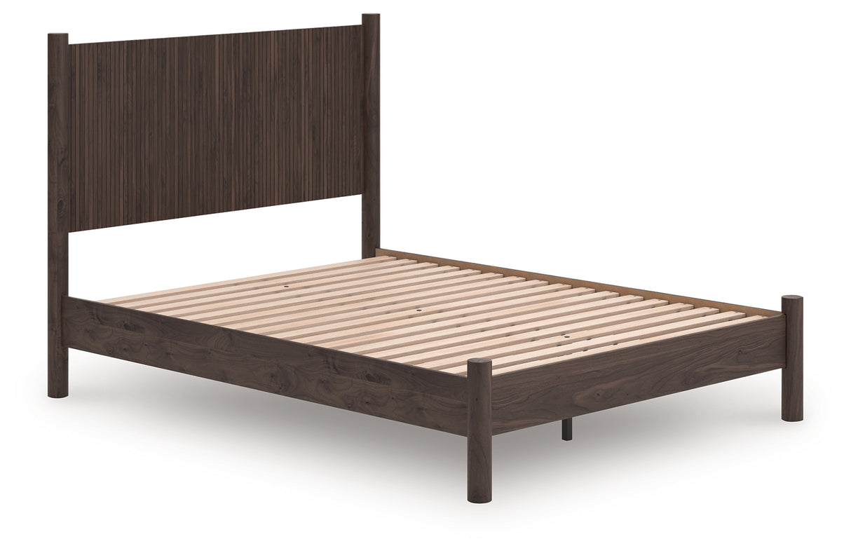 Mega Furniture - Ashley Furniture - Pamytta Bedroom - Queen Panel Platform Bed / Brown - PCB2614B6