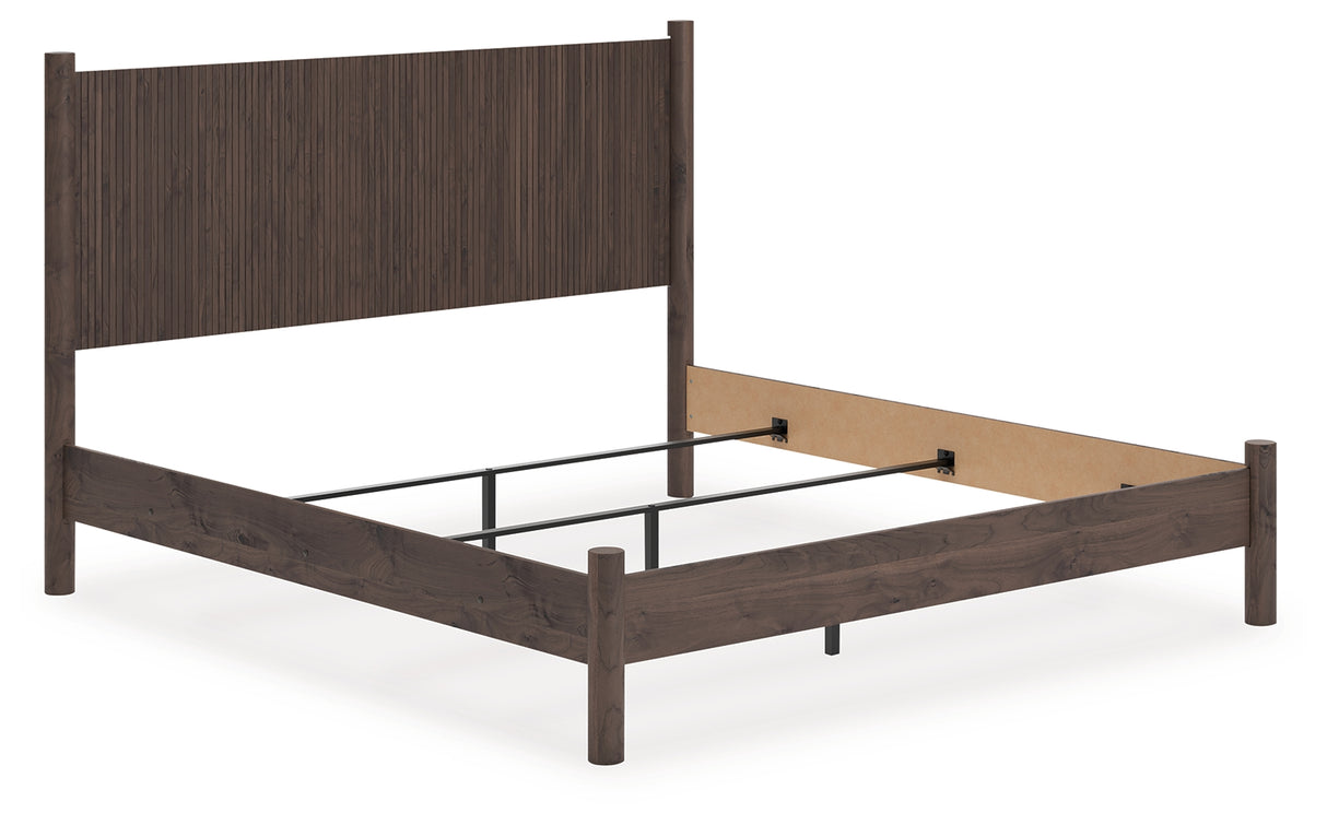 Mega Furniture - Ashley Furniture - Pamytta Bedroom - King Panel Bed / Brown - PCB2614B26