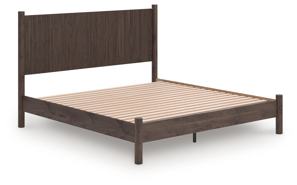 Mega Furniture - Ashley Furniture - Pamytta Bedroom - King Panel Platform Bed / Brown - PCB2614B27