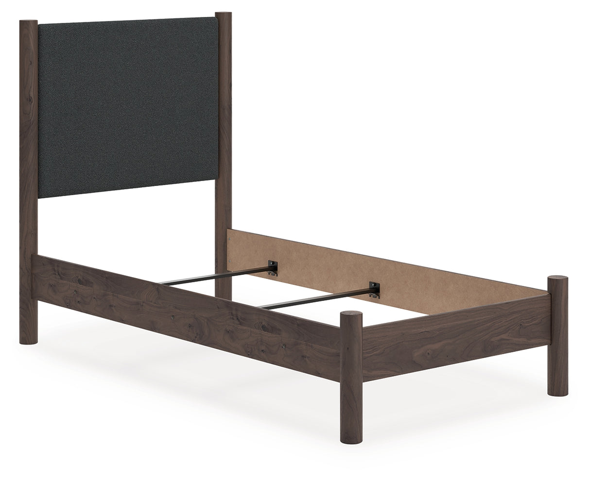 Mega Furniture - Ashley Furniture - Pamytta Bedroom - Twin Upholstered Panel Bed / Brown - PCB2614B20