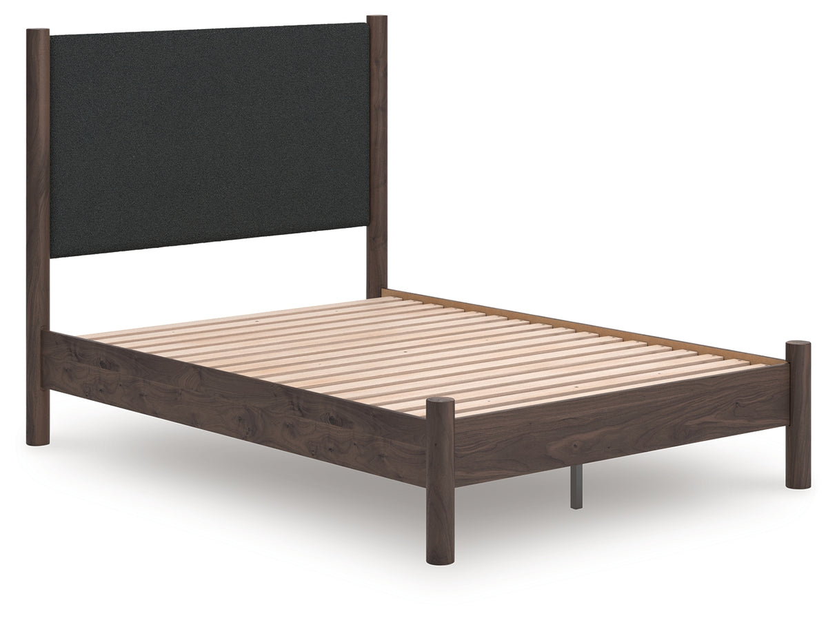 Mega Furniture - Ashley Furniture - Pamytta Bedroom - Full Upholstered Panel Platform Bed / Brown - PCB2614B10