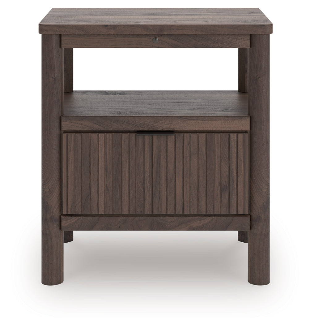 Mega Furniture - Ashley Furniture - Pamytta Bedroom - One Drawer Night Stand / Brown - PCB2614-91