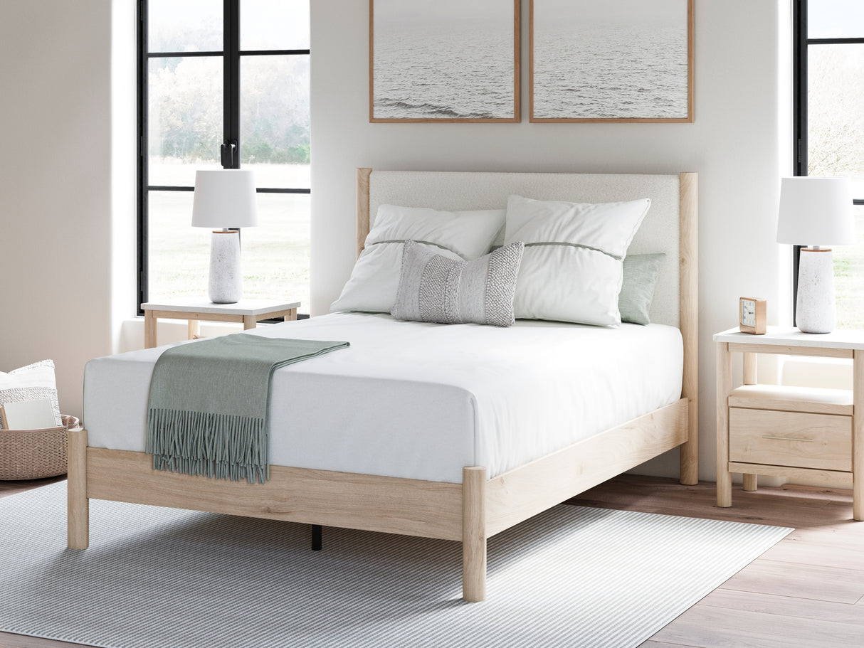 Mega Furniture - Ashley Furniture - Cadmori Bedroom - Queen Upholstered Panel Bed / Two-tone - B2615B4