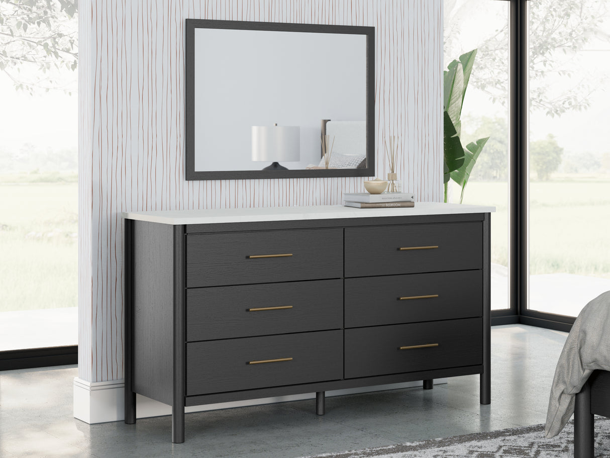 Mega Furniture - Ashley Furniture - Cadmori Bedroom - Dresser and Mirror / Black/White - B2616B1