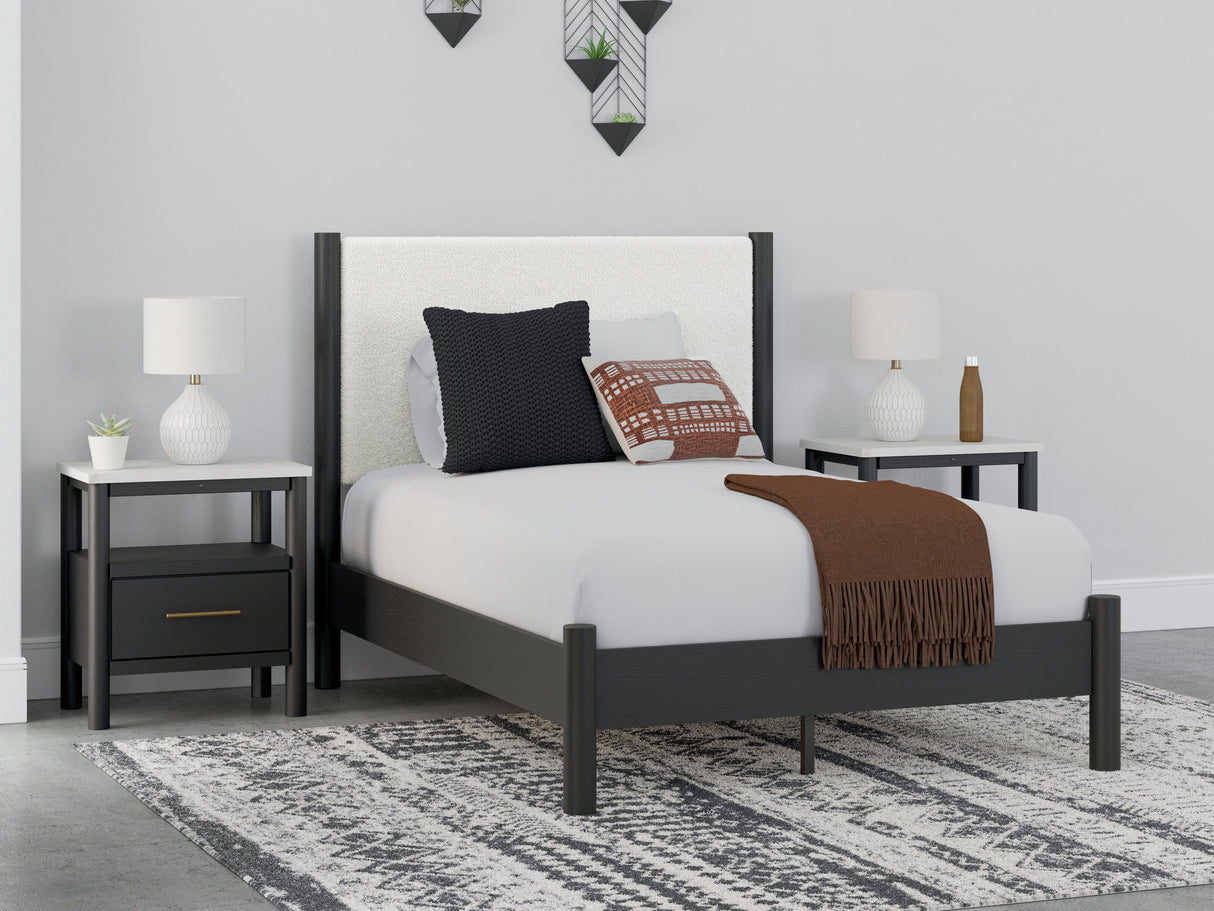 Mega Furniture - Ashley Furniture - Cadmori Bedroom - Full Upholstered Panel Bed / Black/White - B2616B3