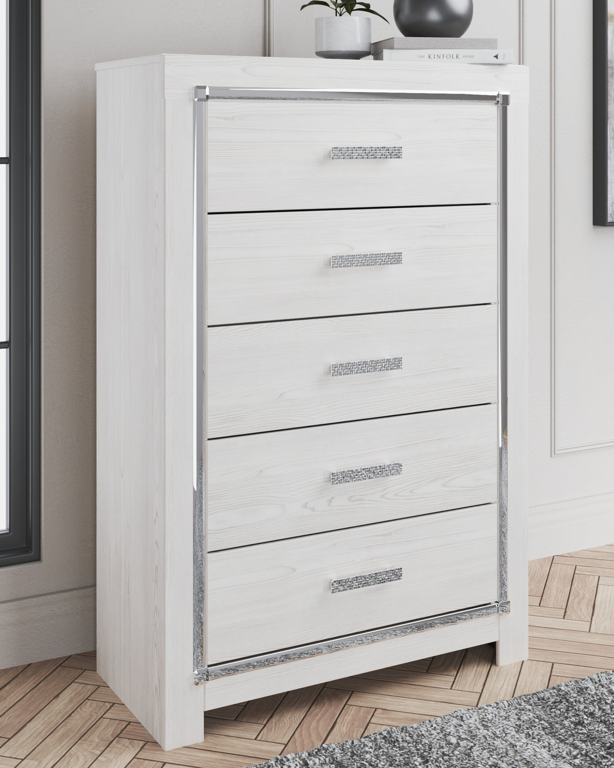 Mega Furniture - Ashley Furniture - Altyra Bedroom - Five Drawer Chest / White - B2640-46