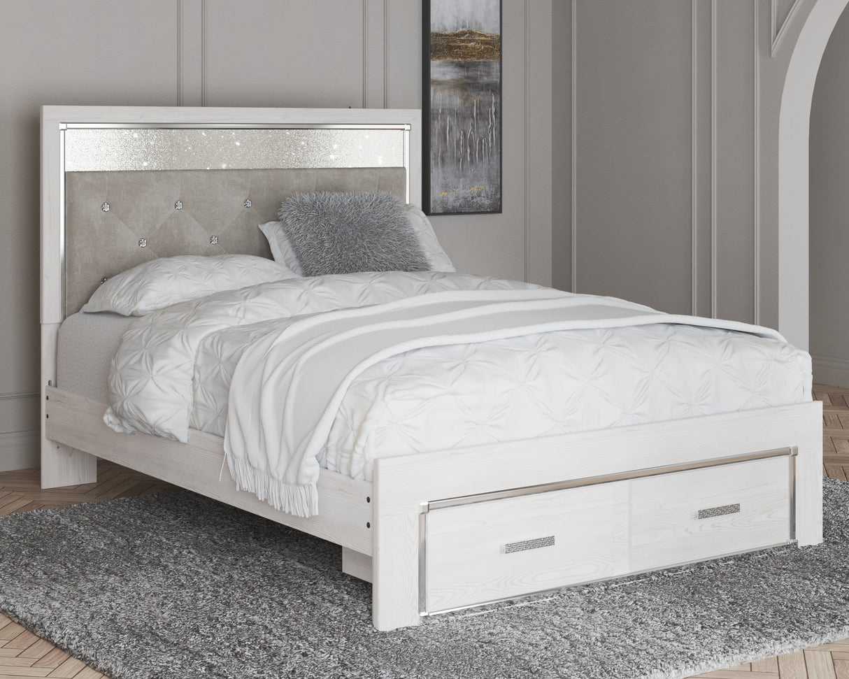 Mega Furniture - Ashley Furniture - Altyra Bedroom - Queen Upholstered Storage Bed / White - B2640B17