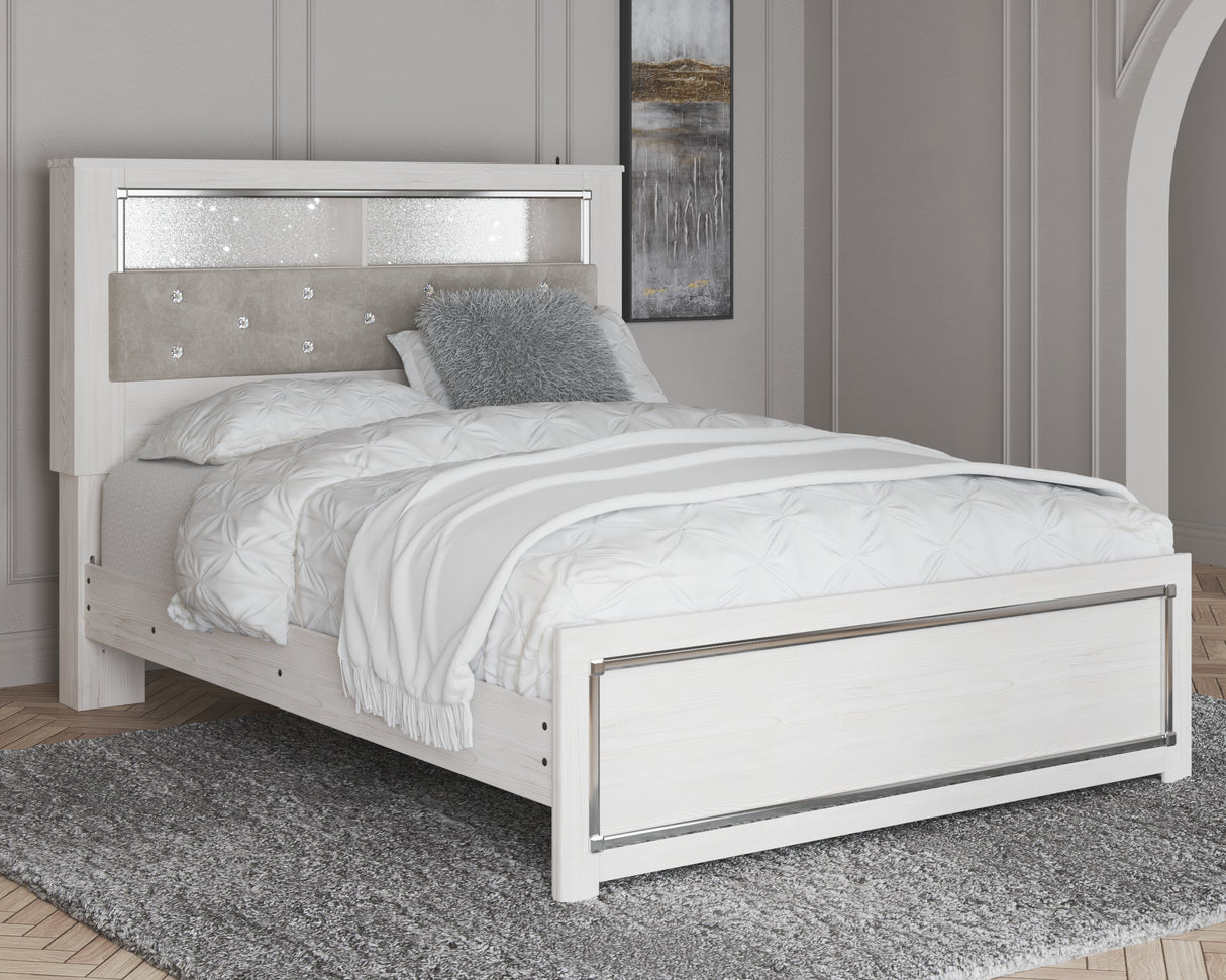 Mega Furniture - Ashley Furniture - Altyra Bedroom - Queen Panel Bookcase Bed / White - B2640B4