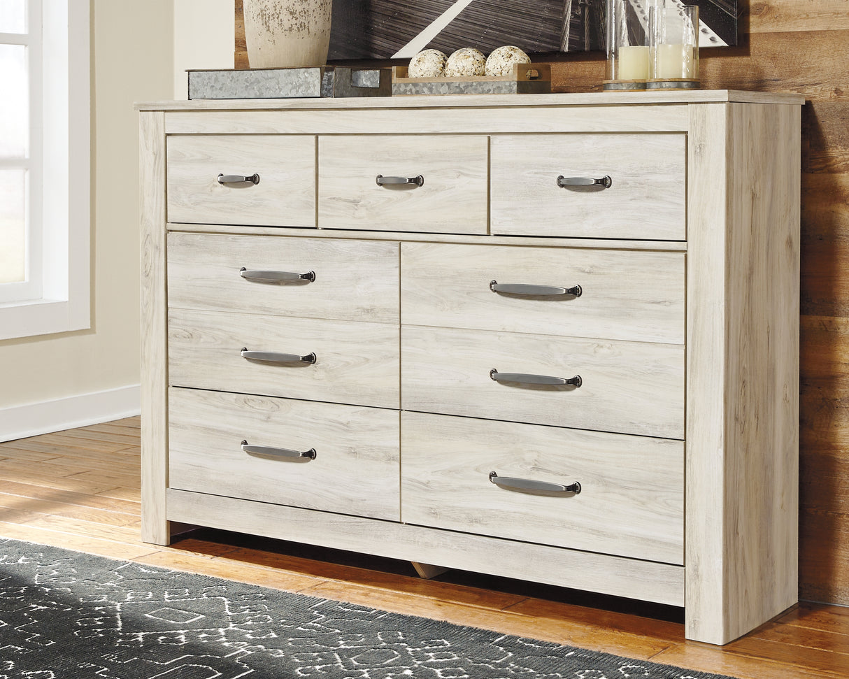 Mega Furniture - Ashley Furniture - Bellaby Bedroom - Seven Drawer Dresser / Whitewash - B331-31