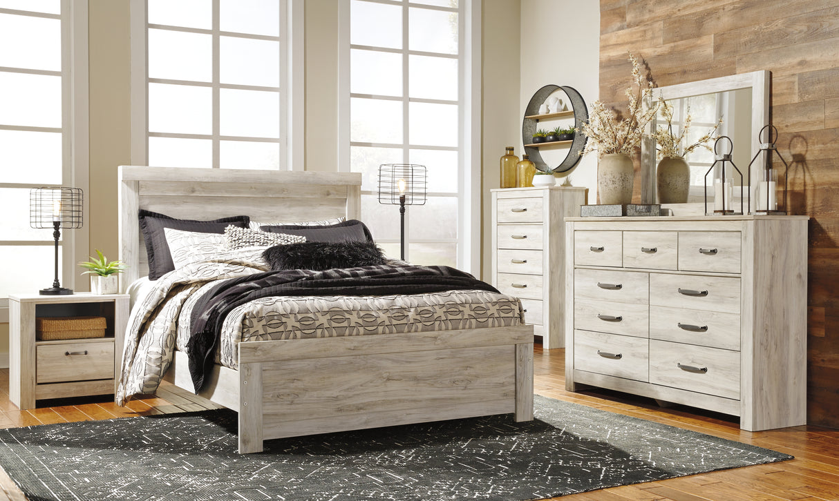 Mega Furniture - Ashley Furniture - Bellaby Bedroom - Queen Panel Bed / Whitewash - B331B2