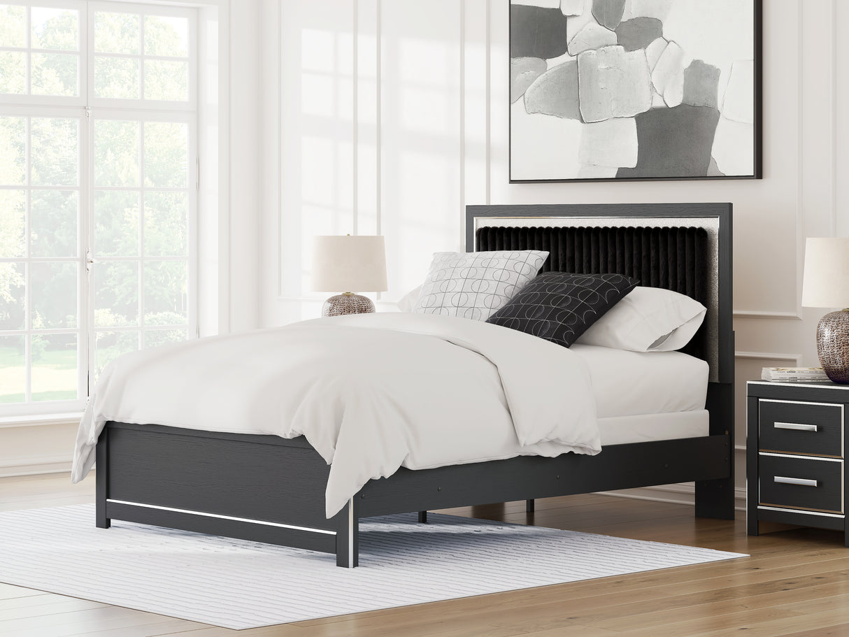 Mega Furniture - Ashley Furniture - Zuraleus Bedroom - Queen Upholstered Panel Bed / Black - PCB3380B6