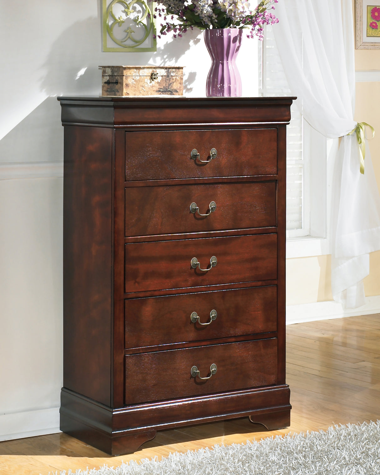 Mega Furniture - Ashley Furniture - Alisdair Bedroom - Chest / Reddish Brown - B376-46