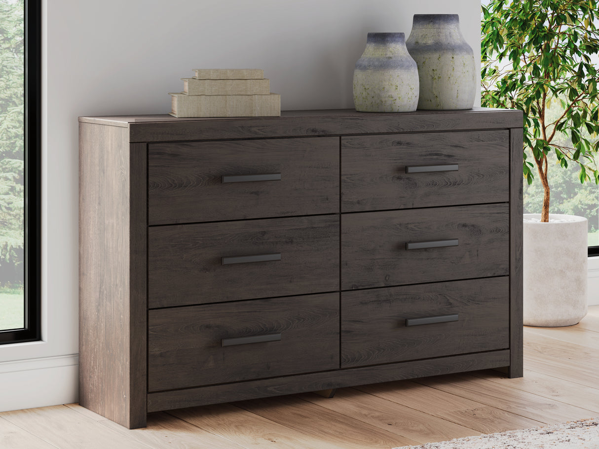 Mega Furniture - Ashley Furniture - Prendonea Bedroom - Six Drawer Dresser / Charcoal - B3789-31