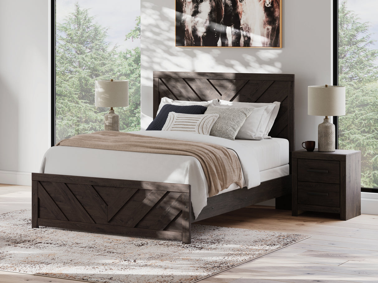Mega Furniture - Ashley Furniture - Prendonea Bedroom - Queen Panel Bed / Charcoal - B3789B4