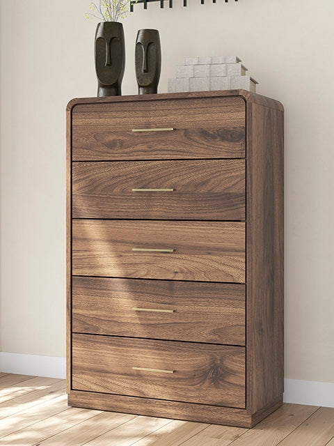 Mega Furniture - Ashley Furniture - Fortlorn Bedroom - Two Drawer Night Stand / Walnut Brown - PCB386-92