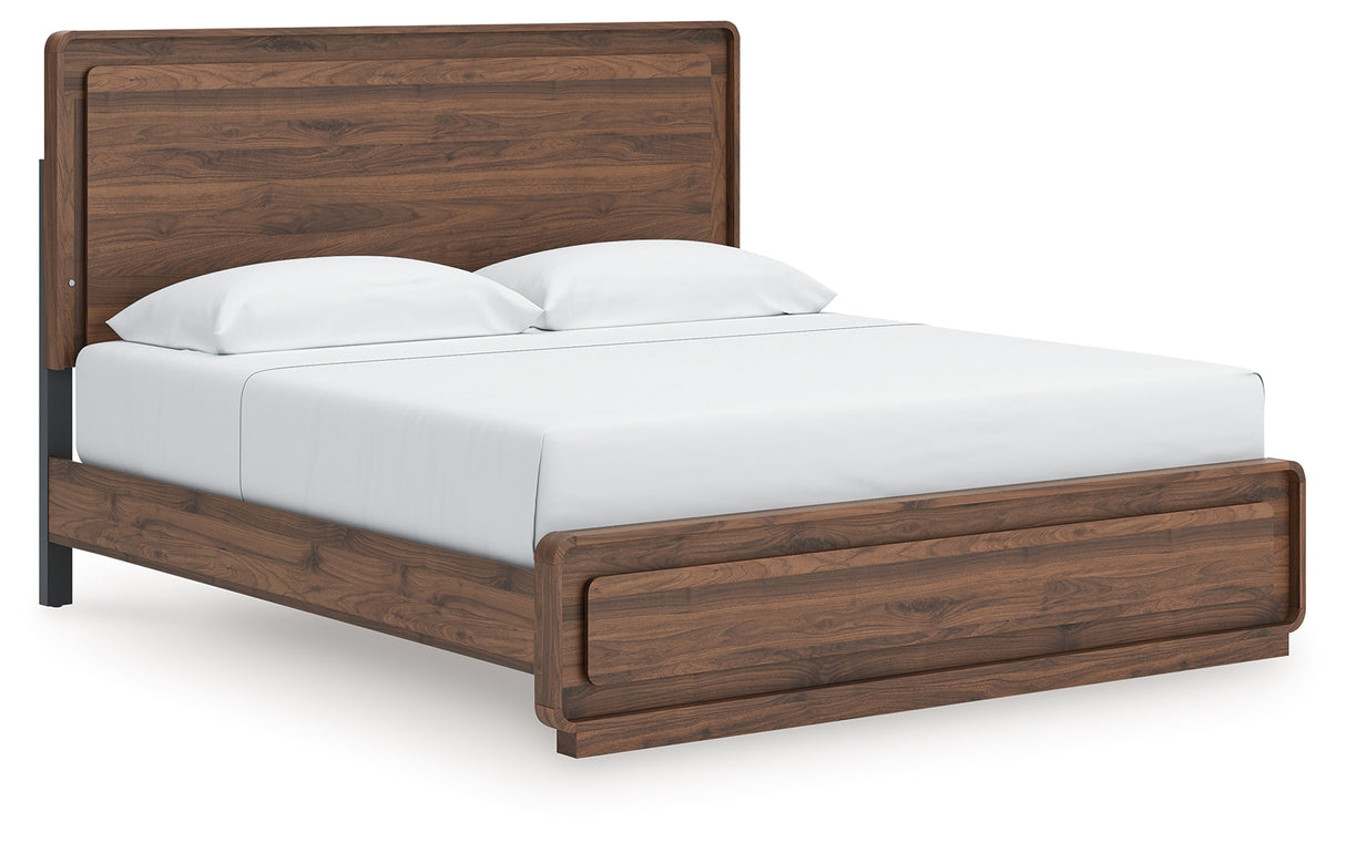 Mega Furniture - Ashley Furniture - Fortlorn Bedroom - King Panel Bed / Walnut Brown - PCB386B4