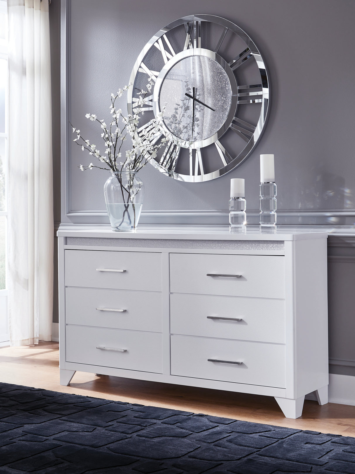 Mega Furniture - Ashley Furniture - Jarlee Bedroom - Dresser / White - PCB392-31