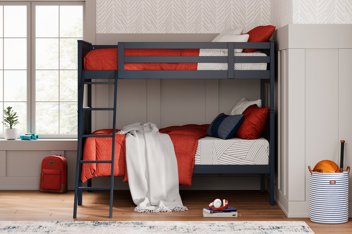 Mega Furniture - Ashley Furniture - Nextonfort Bedroom - Twin over Twin Bunk Bed / Blue - B396B2