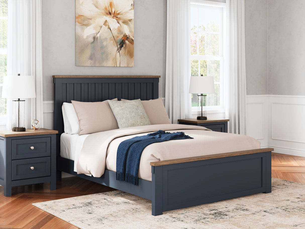 Mega Furniture - Ashley Furniture - Landocken Bedroom - Queen Panel Bed / Brown/Blue - B414B10