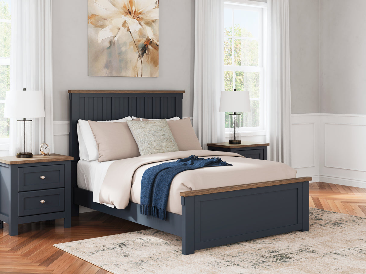 Mega Furniture - Ashley Furniture - Landocken Bedroom - Full Panel Bed / Brown/Blue - B414B3
