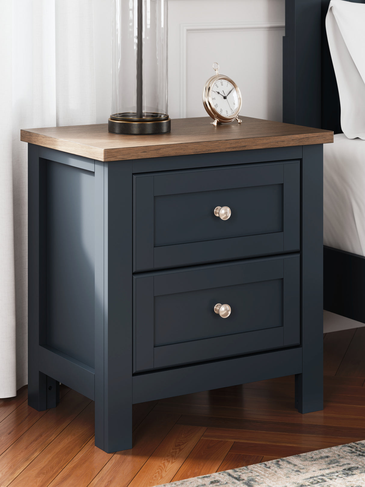 Mega Furniture - Ashley Furniture - Landocken Bedroom - Two Drawer Night Stand / Brown/Blue - B414-92