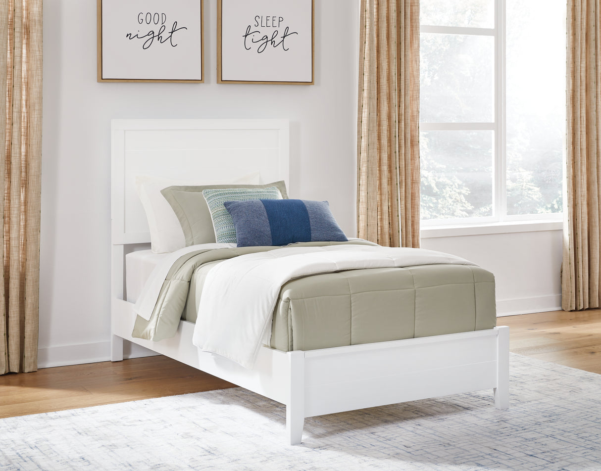 Mega Furniture - Ashley Furniture - Binterglen Bedroom - Twin Panel Bed / White - B427B2
