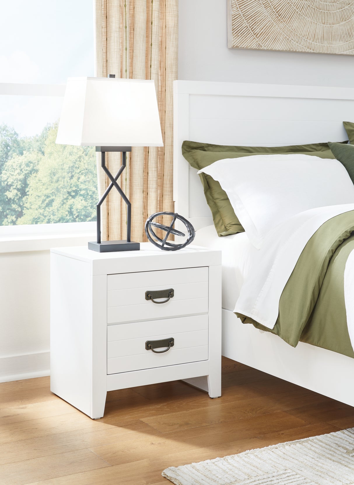 Mega Furniture - Ashley Furniture - Binterglen Bedroom - California King Panel Bed / White - B427B9
