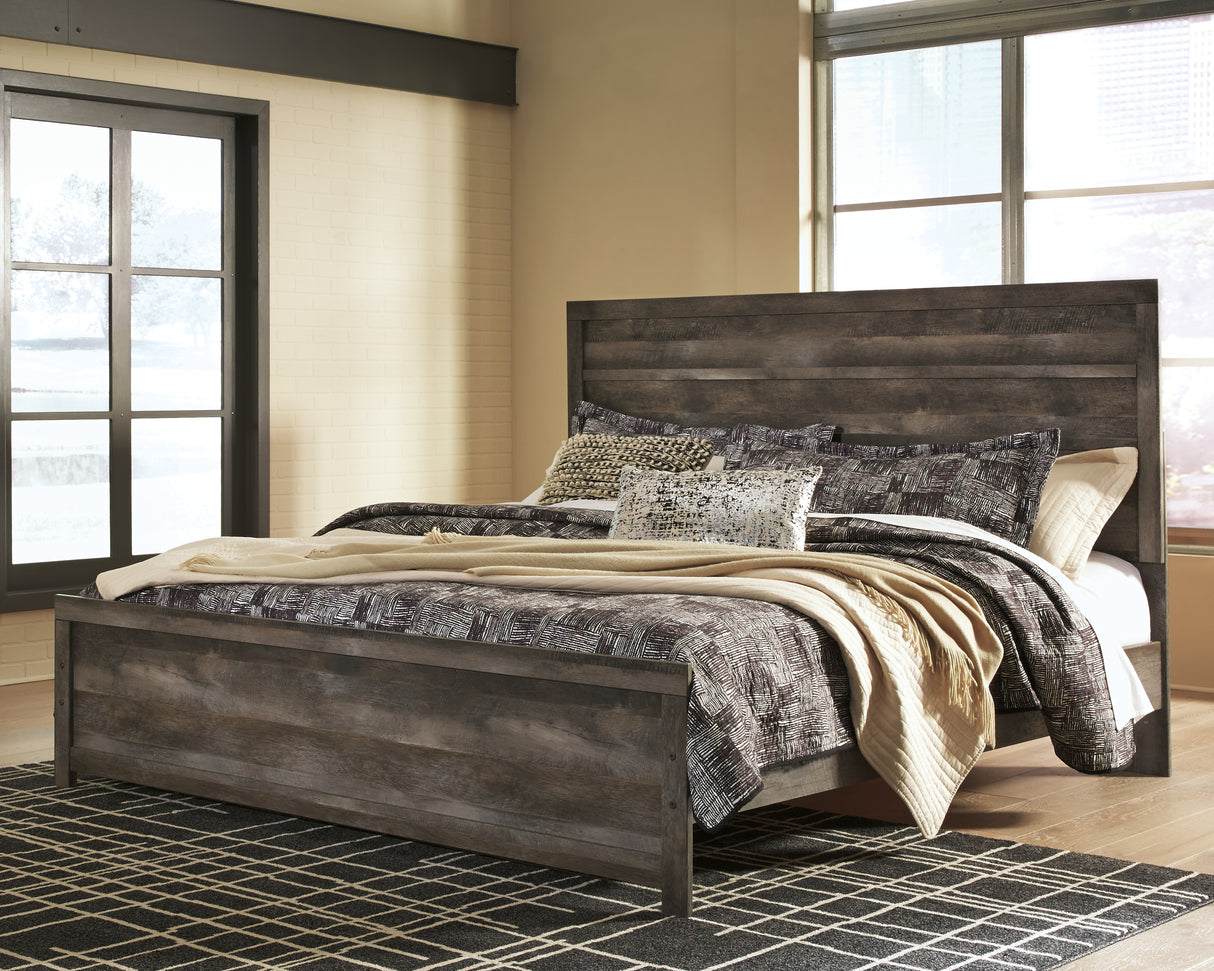 Mega Furniture - Ashley Furniture - Wynnlow Bedroom - King Panel Bed / Gray - B440B8