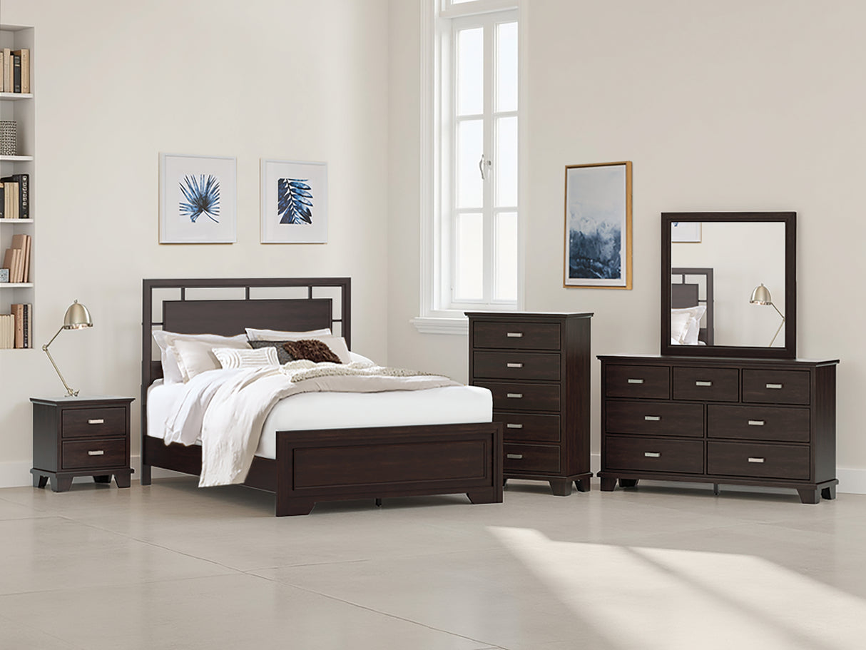 Mega Furniture - Ashley Furniture - Covetown Bedroom - Queen Panel Bed / Dark Brown - B441B6