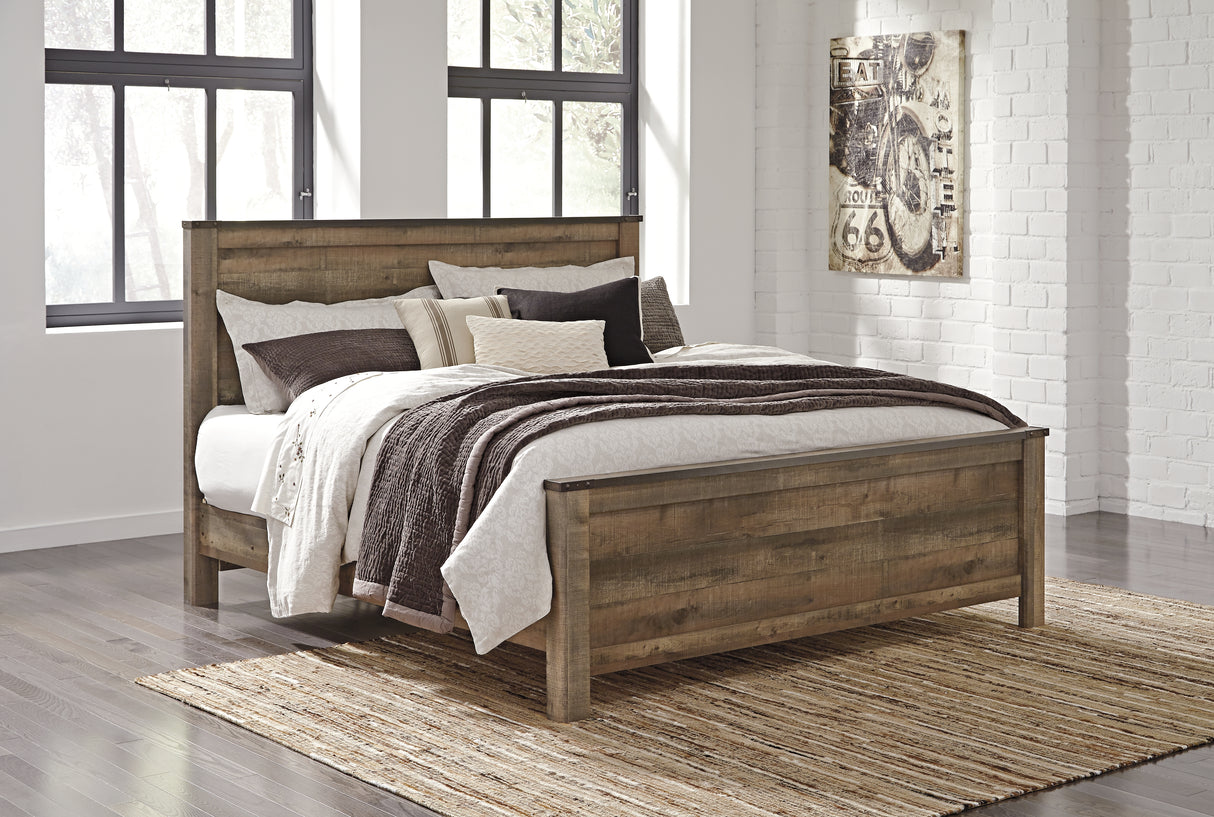 Mega Furniture - Ashley Furniture - Trinell Bedroom - King Panel Bed / Brown - B446B23