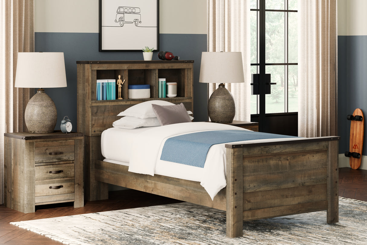 Mega Furniture - Ashley Furniture - Trinell Bedroom - Twin Bookcase Bed / Brown - B446B21
