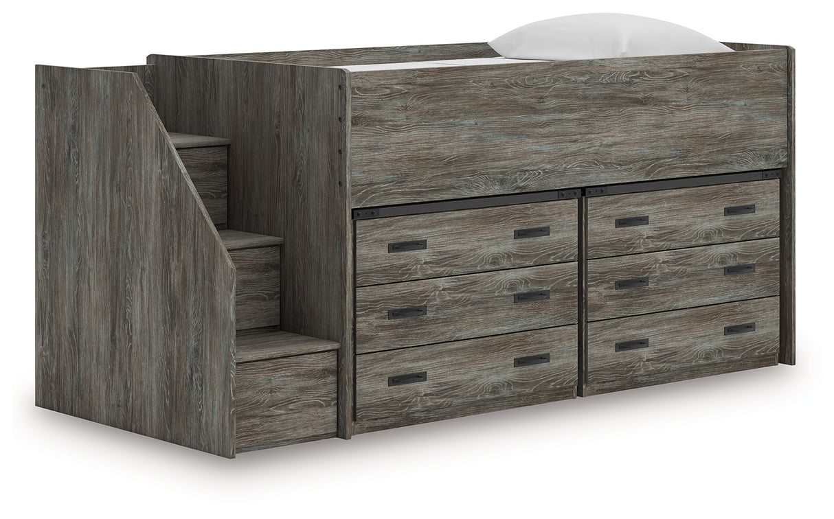 Mega Furniture - Ashley Furniture - Frandern Twin Loft Bed with Drawer Storage - Twin Loft Bed with Drawer Storage / Warm Gray - B4480B26