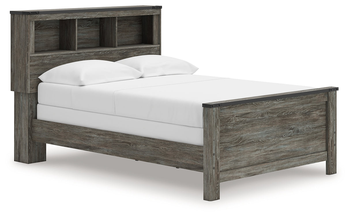 Mega Furniture - Ashley Furniture - Frandern Bedroom - Full Bookcase Panel Bed / Gray - B4480B3