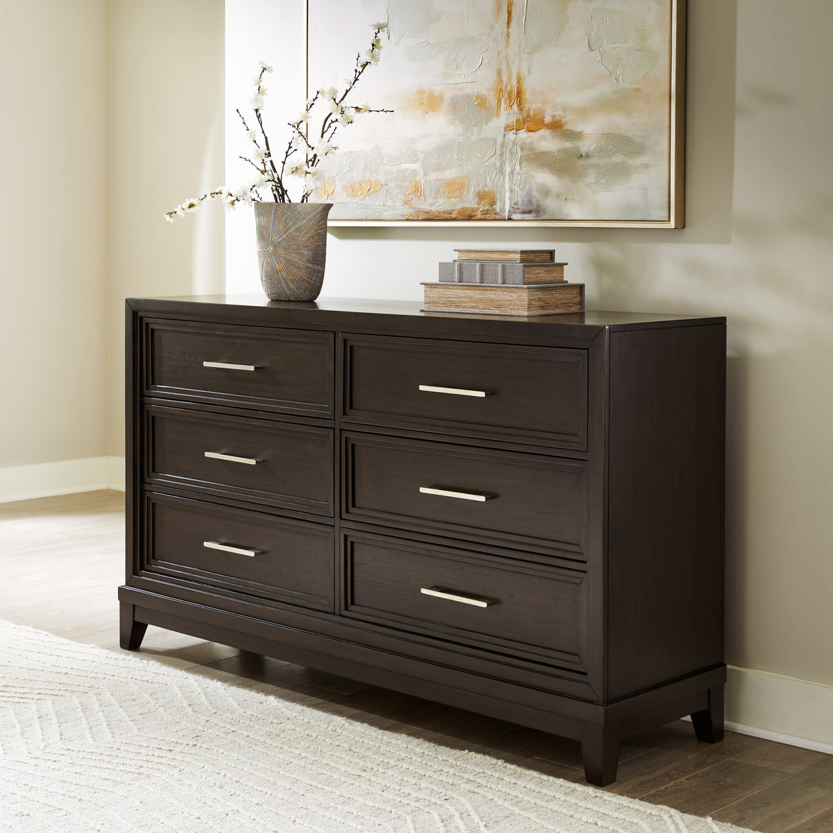 Mega Furniture - Ashley Furniture - Neymorton Bedroom - Dresser / Dark Grayish Brown - B618-31