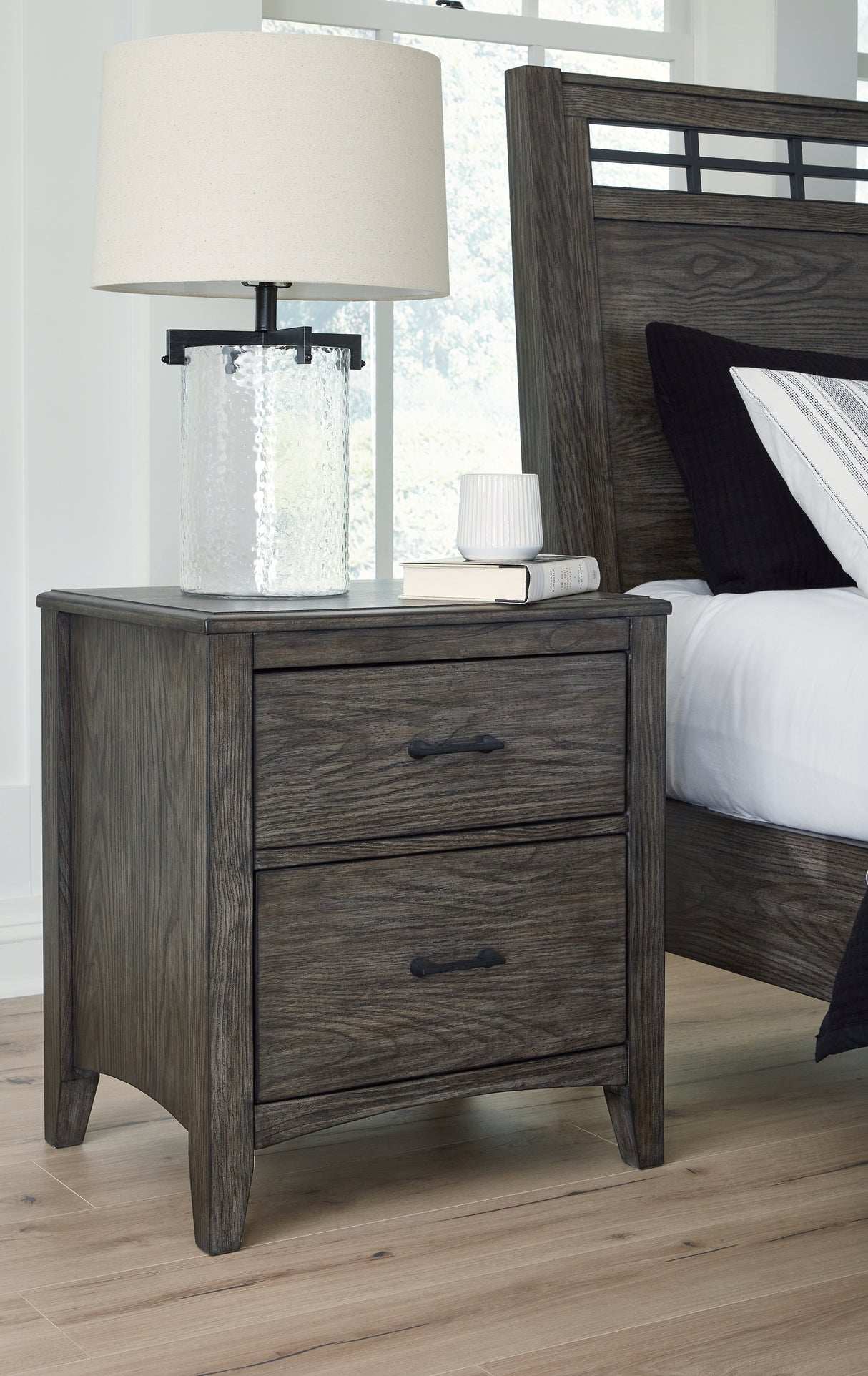 Mega Furniture - Ashley Furniture - Montillan Bedroom - California King Panel Bed / Grayish Brown - B651B5