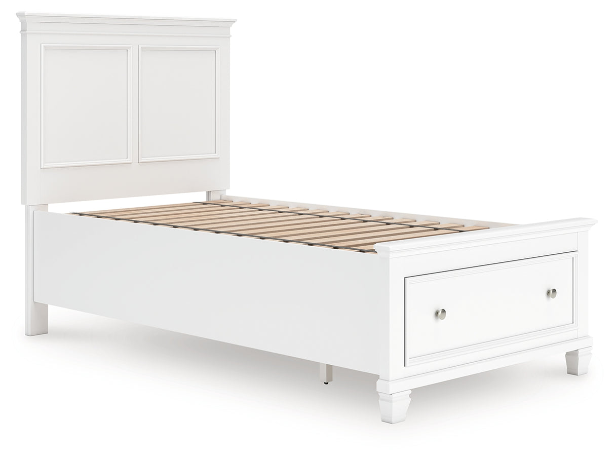 Mega Furniture - Ashley Furniture - Fortman Bedroom - Twin Panel Storage Bed / White - B680B24