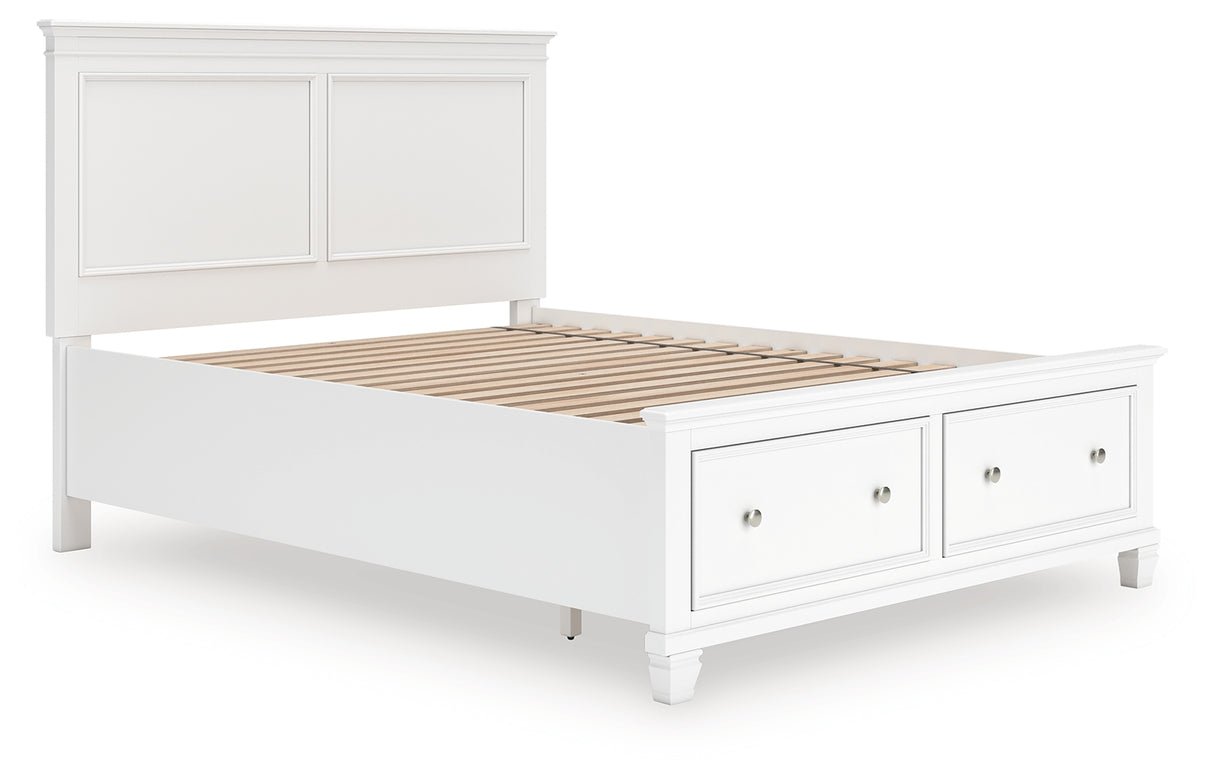 Mega Furniture - Ashley Furniture - Fortman Bedroom - Queen Panel Storage Bed / White - B680B20